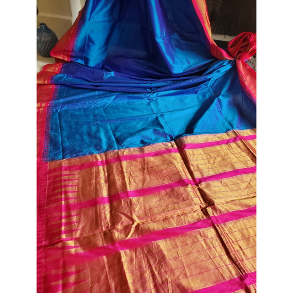 Women Pure Silk Ilkal Saree Handloom Wedding Designer Festive Party - Picture 8 of 11